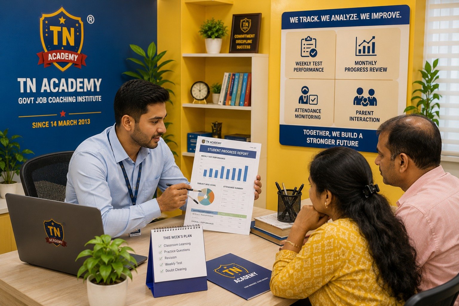Student progress discussion with faculty