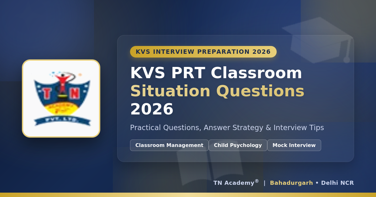 KVS PRT Classroom Situation Questions 2026: Practical Questions, Answer Strategy & Interview Tips