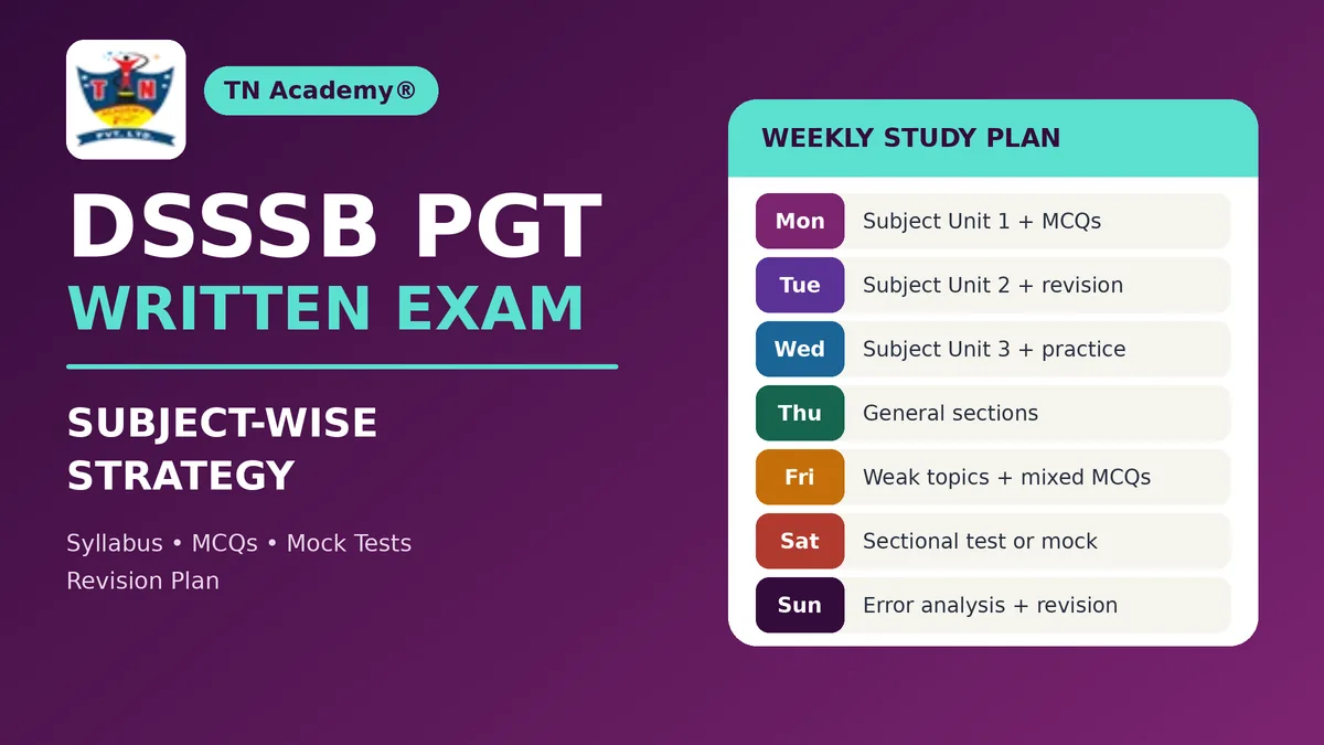 DSSSB PGT Written Exam: Subject-Wise Preparation Guide