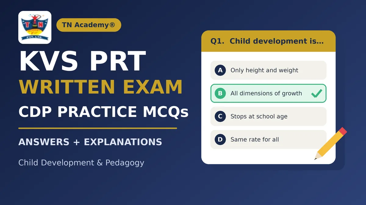 KVS PRT Written Exam: Child Development and Pedagogy Practice Questions